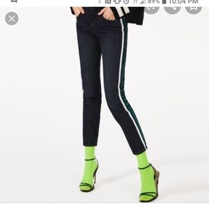 Zara jeans straight fit with velvet side strips